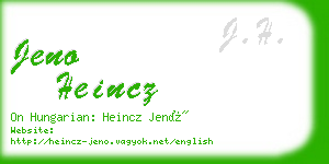 jeno heincz business card